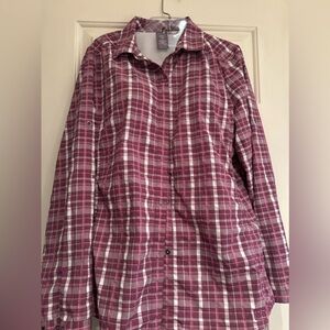 REI Outdoor Quick Drying Snap-Up Shirt with Hidden Zipper Pocket